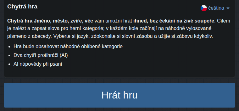Start chytré hry