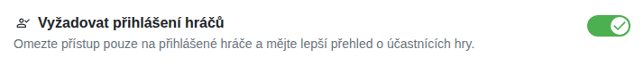 Nastavení: Jen pro přihlášené